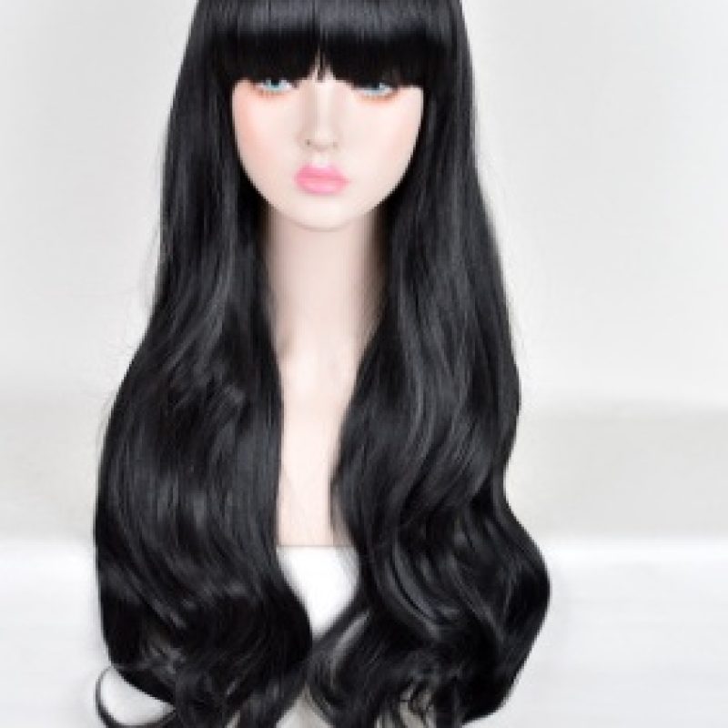 Lolita Korean Fashion Fluffy Qi Liu Hai Long Curly Black Cos Wig