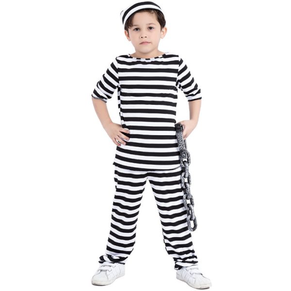 Striped parent-child prisoner costume - Image 4