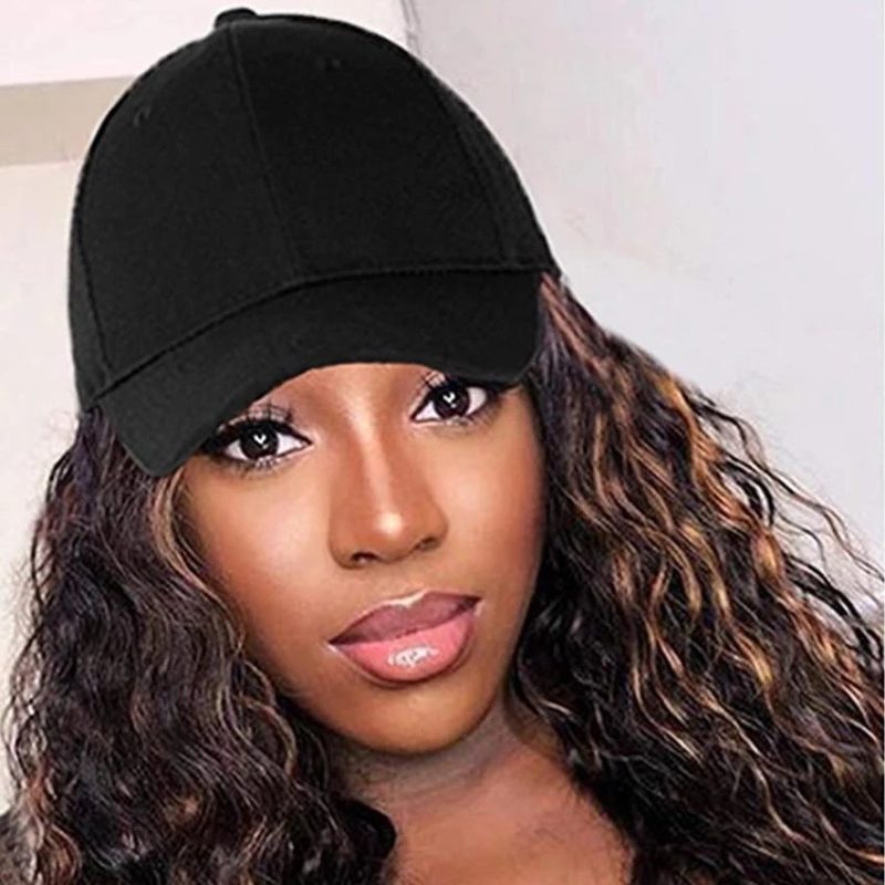 Women’s Fashion Natural Headgear With Hat And Wig