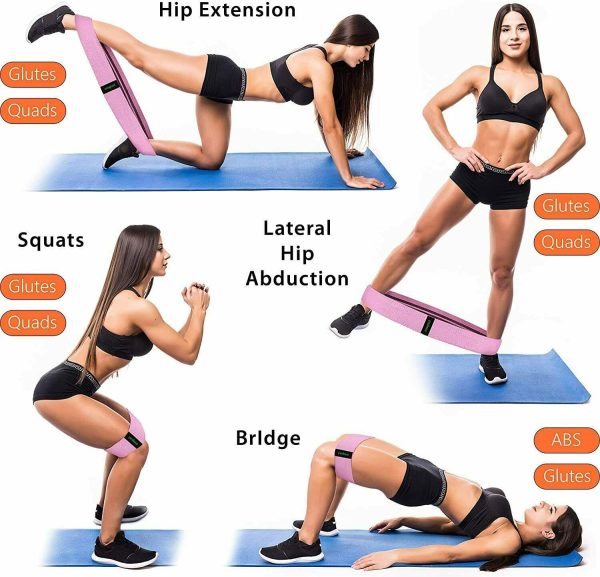 Workout Resistance Bands Loop Set Fitness Yoga Legs & Butt Workout Exercise Band - Image 2