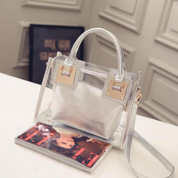 Women's Transparent Handbags Beach Bags Clear Jelly crystal Purse Crossbody Bags - Image 9