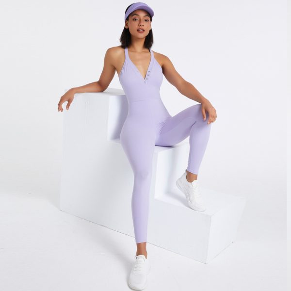 Yoga Jumpsuit Women's Fitness Dance With Chest Pad Ballet Unitard