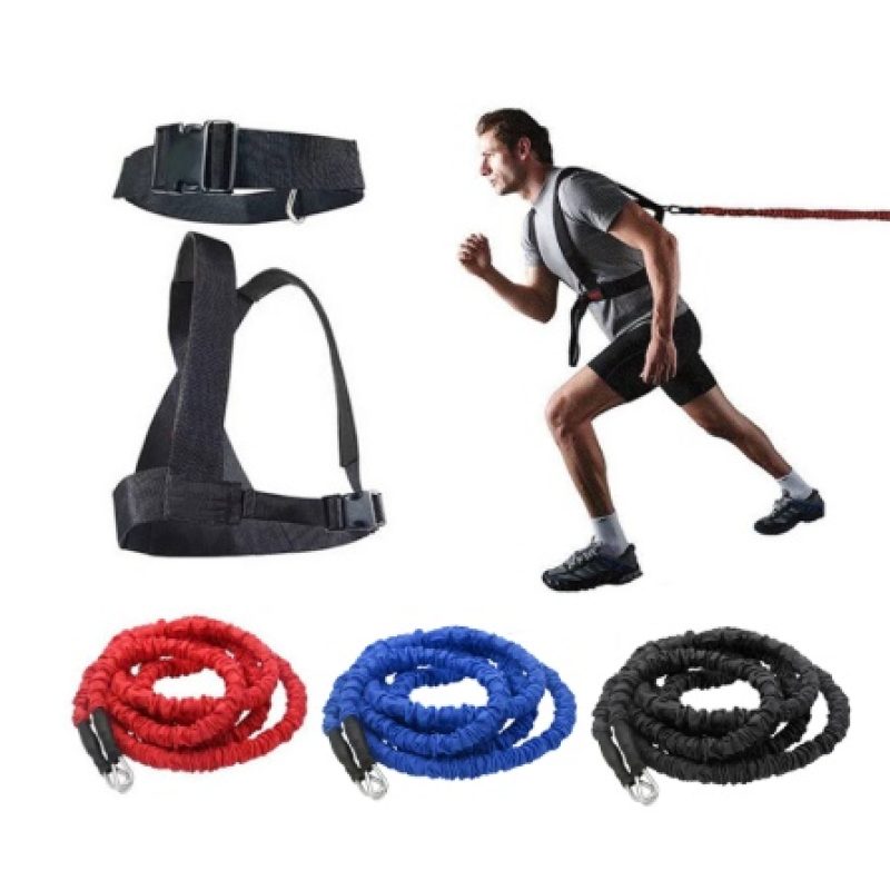 Double resistance band pull pull rope stretch track and field track and field race force explosive jump