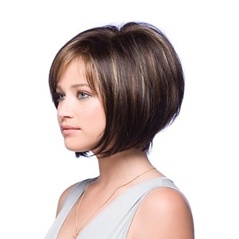 Short straight hair brown fashion wig