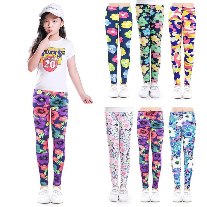 Children’s Multicolor Printed Leggings Ankle