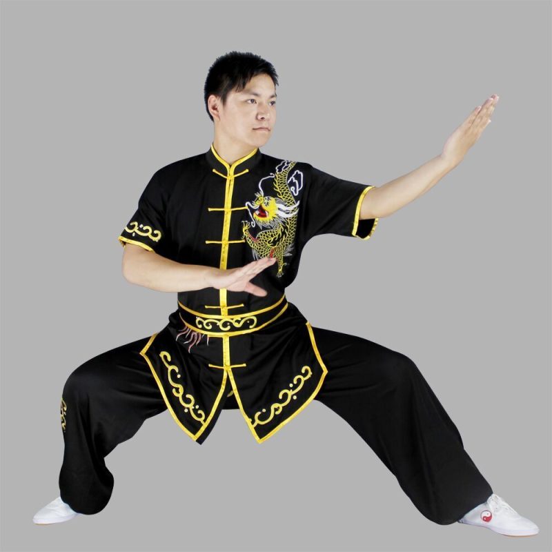 Dragon Totem Embroidery Martial Arts Training Shirt