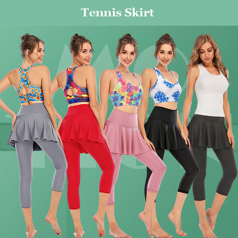 Golf Tennis Skating Gymnastics Quick Dry Fake Two Piece Fitness Pants