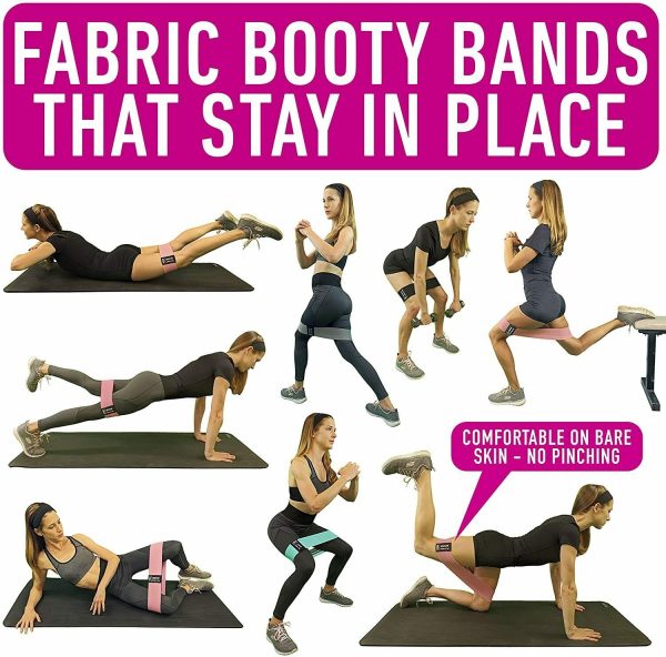 Workout Resistance Bands Loop Set Fitness Yoga Legs & Butt Workout Exercise Band - Image 6