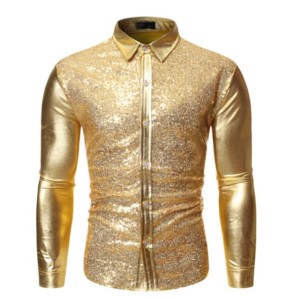 Nightclub Multicolor Shirt Cool Sequin Gilded Dance Outfit - Image 5