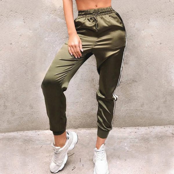 Casual Women Sport Pants Elastic Waist Loose Drawstring - Image 3