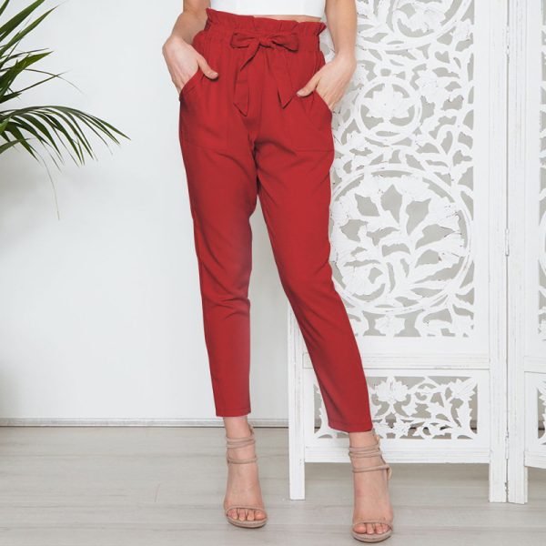 European and American new fashion wild waist cropped pants - Image 9