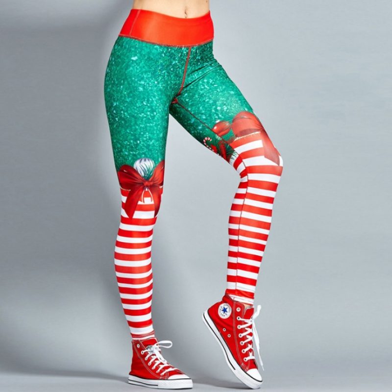 Yoga Christmas Print Hip High Waist Fitness Yoga Pants