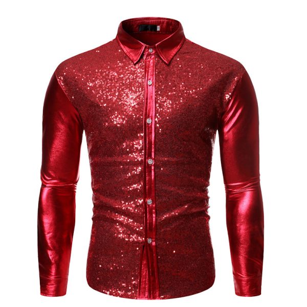 Nightclub Multicolor Shirt Cool Sequin Gilded Dance Outfit - Image 6