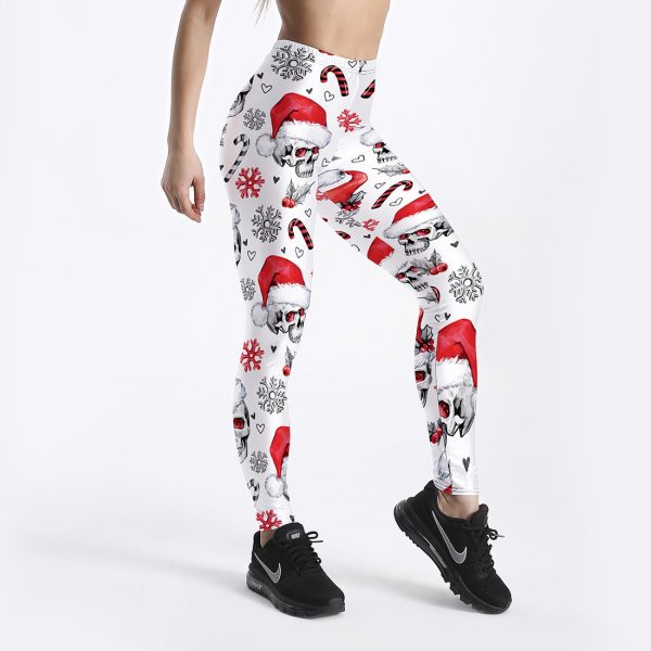 Skull Christmas Hat Thin Breathable Capris Sports Fitness - Image 2