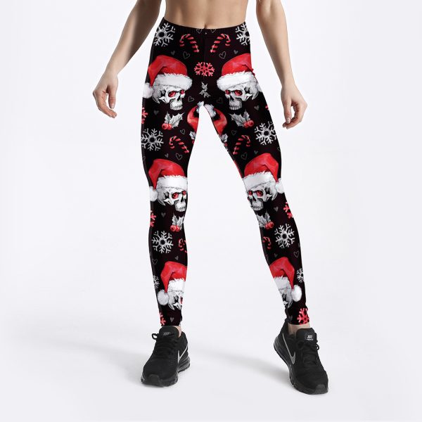 Skull Christmas Hat Thin Breathable Capris Sports Fitness - Image 5