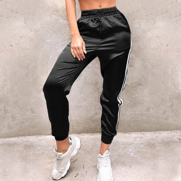 Casual Women Sport Pants Elastic Waist Loose Drawstring - Image 4