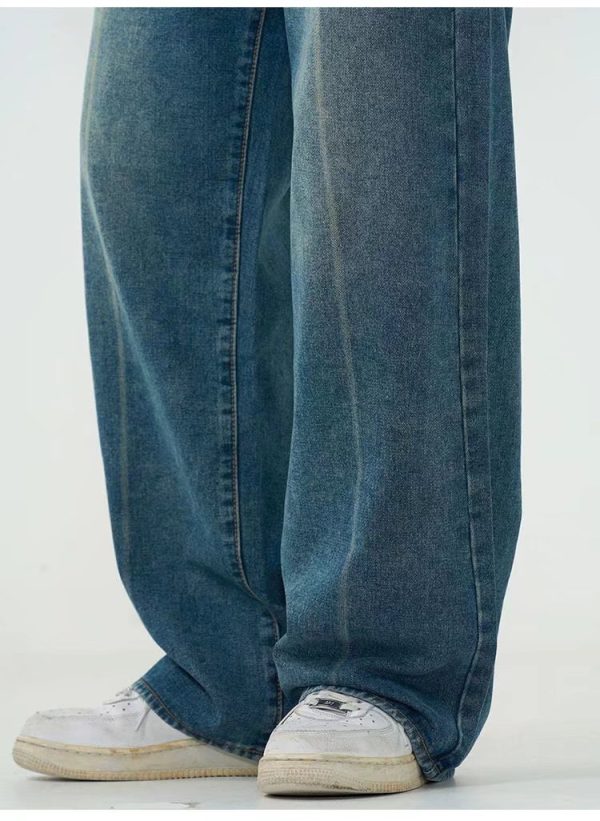 Washed Straight Jeans Men's Spring And Autumn - Image 6