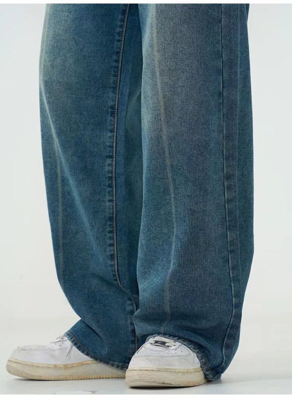 Washed Straight Jeans Men's Spring And Autumn - Image 2