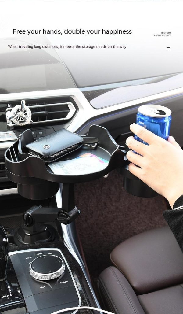 Car Small Dining Plate Dining Tray Foldable Cup Holder - Image 2