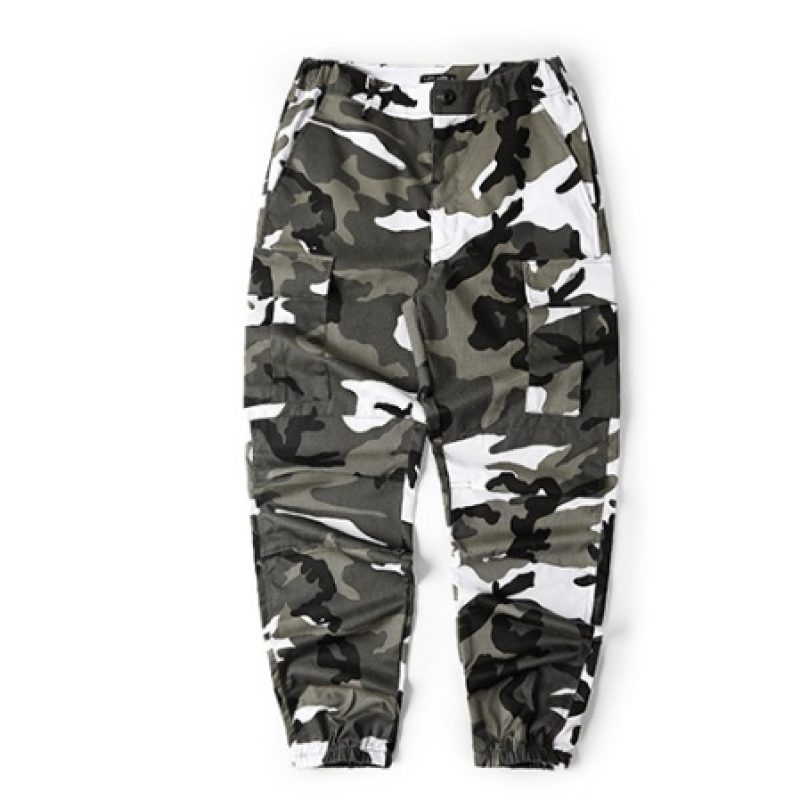 Camouflage overalls shrink feet web celebrity god pants street dance powder camouflage BF wind