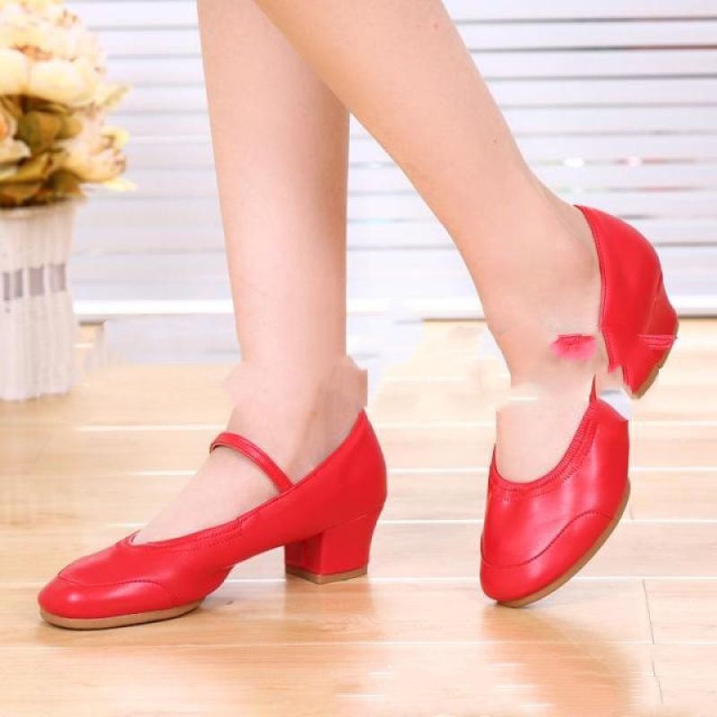 Women’s Children’s Square Dance Shoes Character Jue Non Genuine Leather Beef Tendon Sole Both Indoor And Outdoor Latin