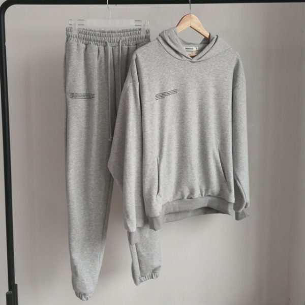 Solid Cotton Hooded Sweatshirts Hoodies Track Pants Joggers - Image 5