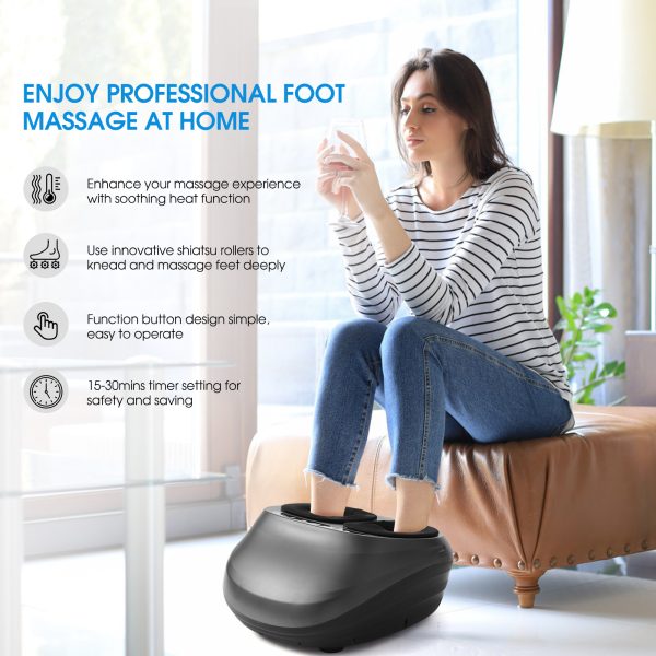 Foot Massager Machine With Heat And Massage Gifts For Men And Women Shiatsu Deep Kneading Electric Feet Massager For Home And Office Use - Image 2