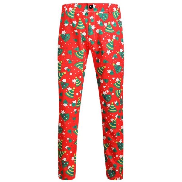 Men's One Button Printed Suit Christmas Casual Suit - Image 3