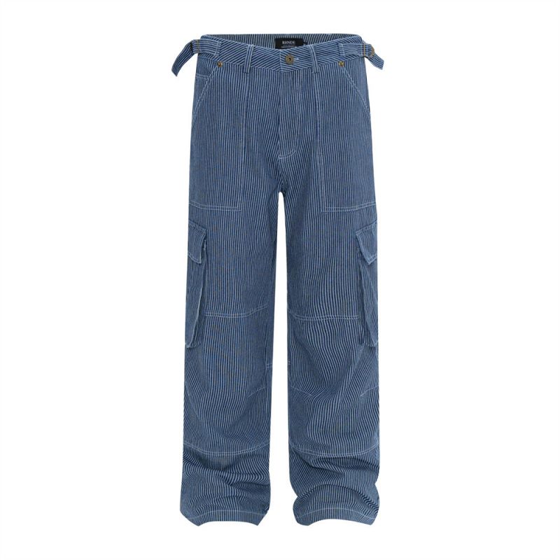 Vertical Stripes Casual Working Pants Men