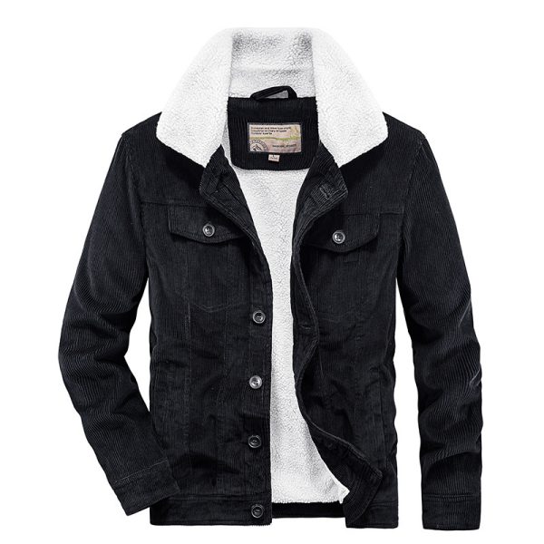 Winter Corduroy Coat Cotton-padded Jacket For Men - Image 7