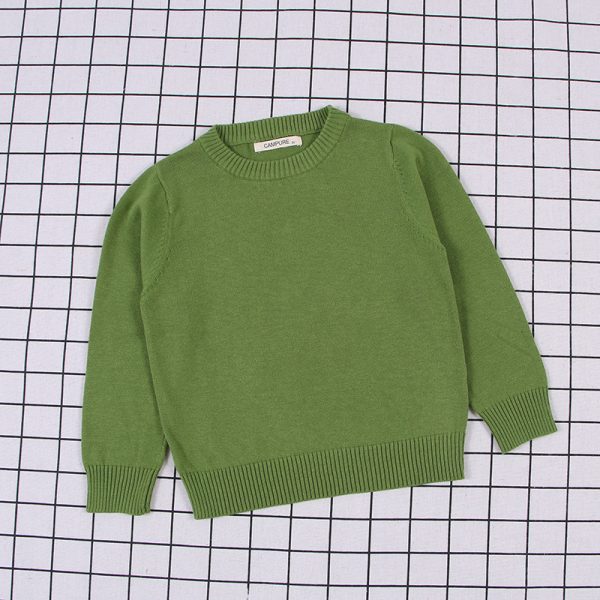 Boys And Girls Solid Color Sweater Pullover Sweater - Image 7