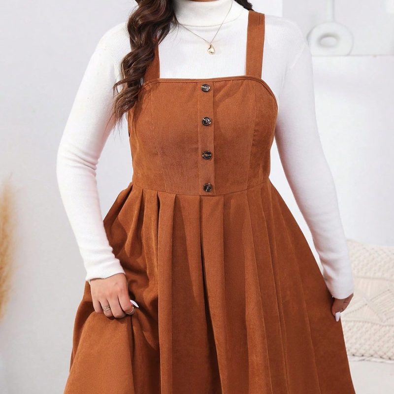 Plus Size Women’s Suspender Dress