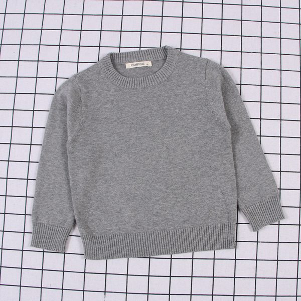 Boys And Girls Solid Color Sweater Pullover Sweater - Image 5