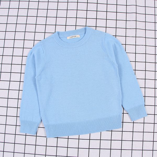 Boys And Girls Solid Color Sweater Pullover Sweater - Image 6