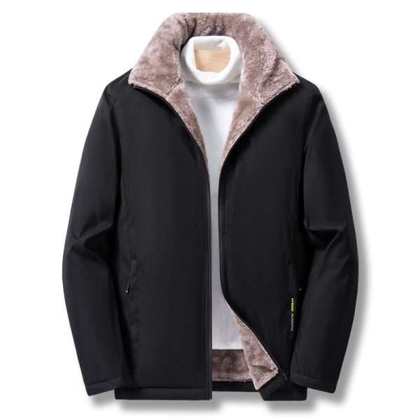 Lamb Velvet Jacket Men's Winter Middle-aged And Elderly Stand-up Collar - Image 5