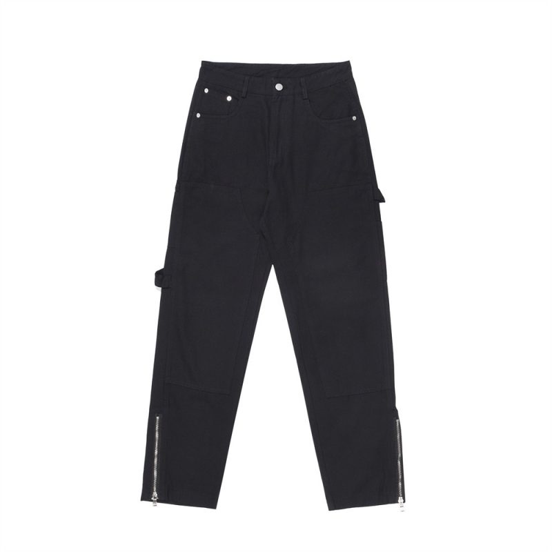 Fashion Zipper Split Casual Trousers Men