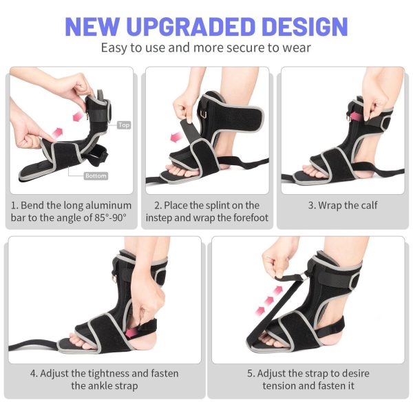 Adjustable Foot Drop Steel Plate Support, Ankle Anti-Sprain Fixed Brace, Correction Belt, Foot Drop Orthosis - Image 2