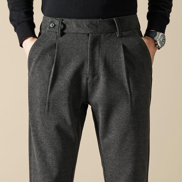 Men's Pants Loose Straight Woolen Drape - Image 6