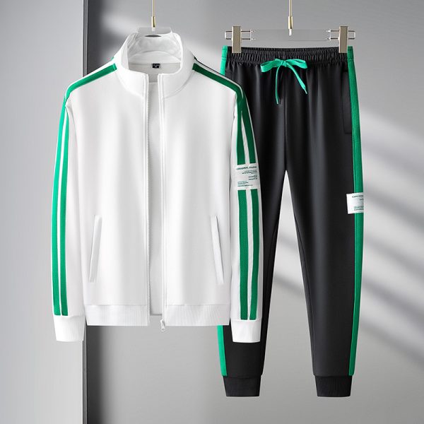 Men's Sport Cardigan Zipper Two-piece Set - Image 3