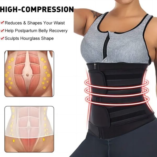 Slimming Belt Violently Sweat Adjustable Zipper Body Shaping Belly Band - Image 2