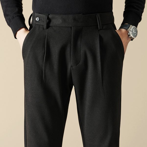 Men's Pants Loose Straight Woolen Drape - Image 3