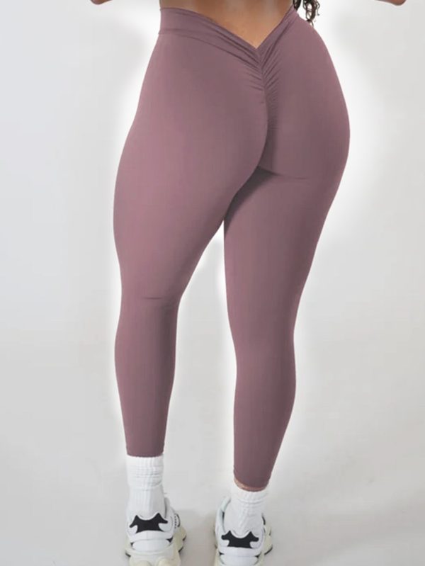 High Waist Yoga Pants For Women, Seamless, Scrunch Butt, Elastic, Ultra-Soft Comfort Fit, Solid Color Sports Leggings - Image 6