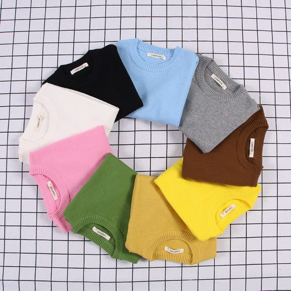 Boys And Girls Solid Color Sweater Pullover Sweater - Image 8