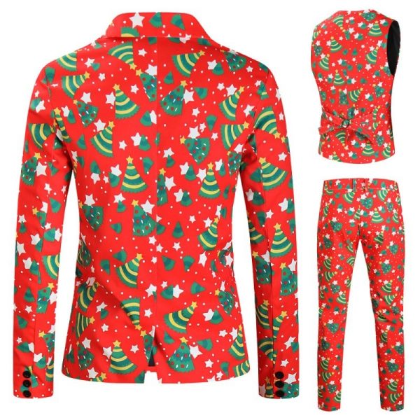 Men's One Button Printed Suit Christmas Casual Suit - Image 5