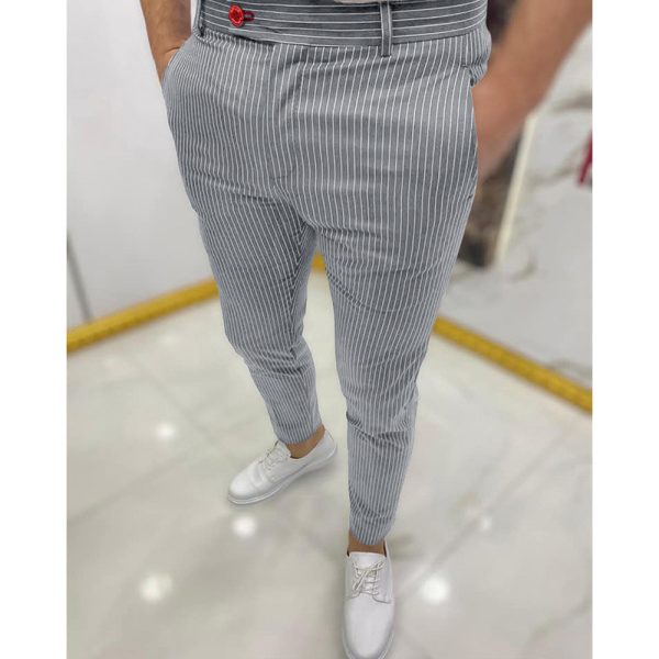 Thin Striped Slim Casual Pants Men - Image 6