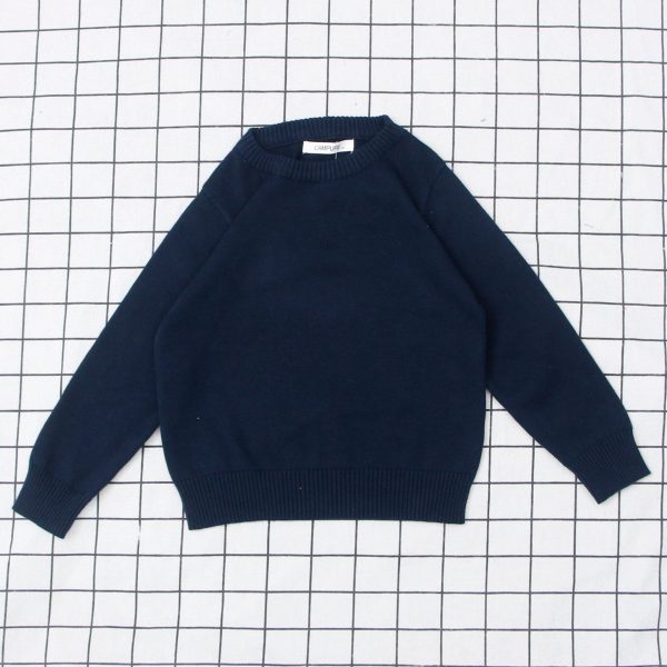 Boys And Girls Solid Color Sweater Pullover Sweater - Image 9