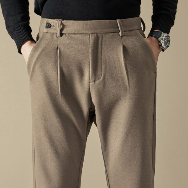 Men's Pants Loose Straight Woolen Drape - Image 5