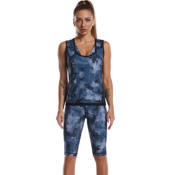 Camouflage Suit Body Shaper Sports Fitness Sweat Suit - Image 4