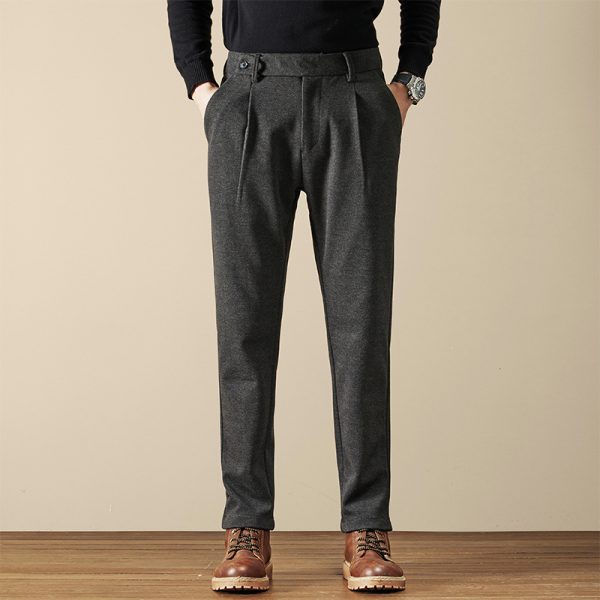 Men's Pants Loose Straight Woolen Drape - Image 4