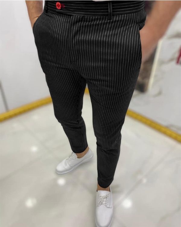 Thin Striped Slim Casual Pants Men - Image 9